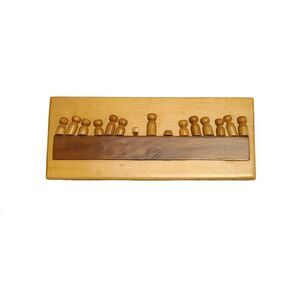 Wall Hanging "The Last Supper" Crafted From Vintage Clothespins - Religious Art